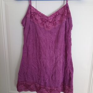 Maurices Lace Trimmed Pink Chemise